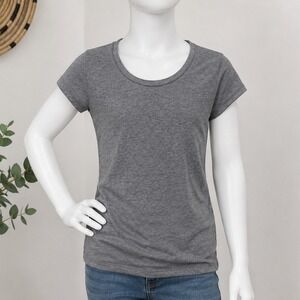 No‎ Boundaries Womens T-Shirt Grey Heather Scoop Neck Short Sleeve M 7-9